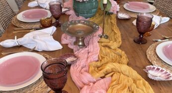 Easy Pink & Gold Sunset Tablescape Inspiration from the Heart