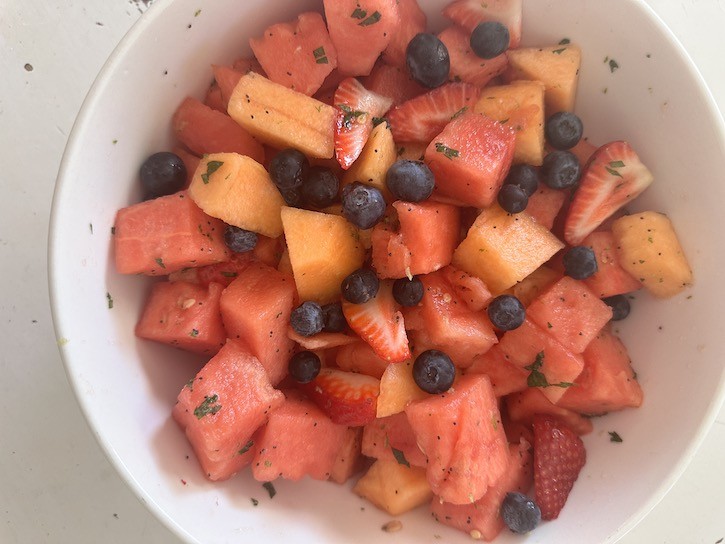 Fresh Fruit Salad with Lime Honey Dressing!