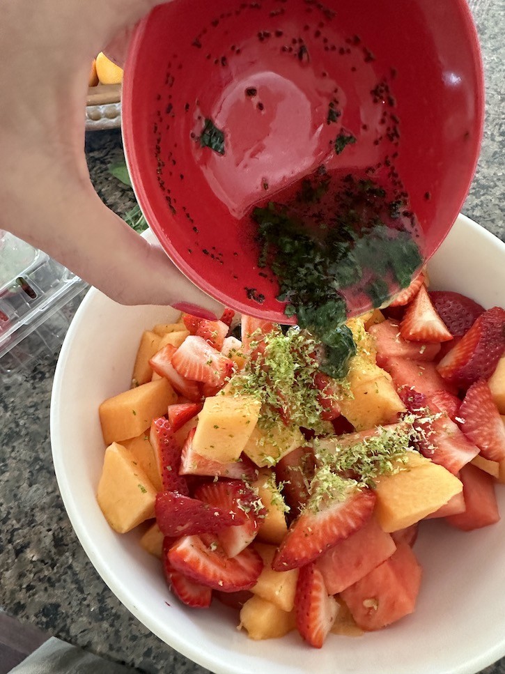 Fresh Fruit Salad with Lime Honey Dressing!