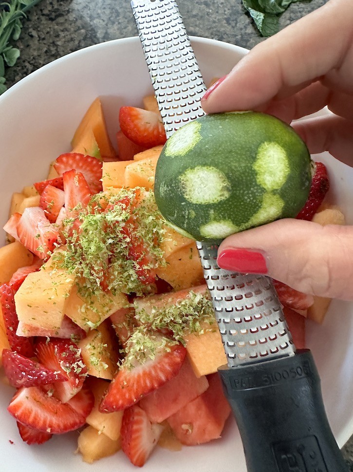 Fresh Fruit Salad with Lime Honey Dressing!