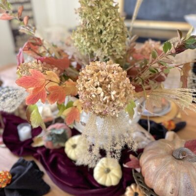 How to Create a Beautiful Fall Centerpiece with Flowers, Leaves, and Grasses from Your Yard