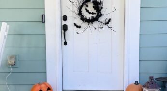DIY Spooky Black Bat Wreath Makeover For Free