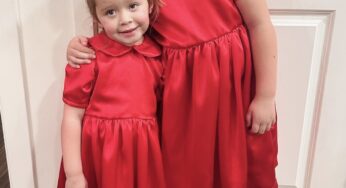 Creating Christmas Magic: Sewing Red Satin Dresses for My Granddaughters