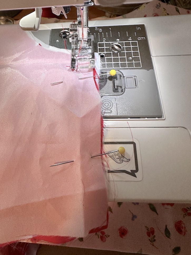 Sewing Red Satin Dresses