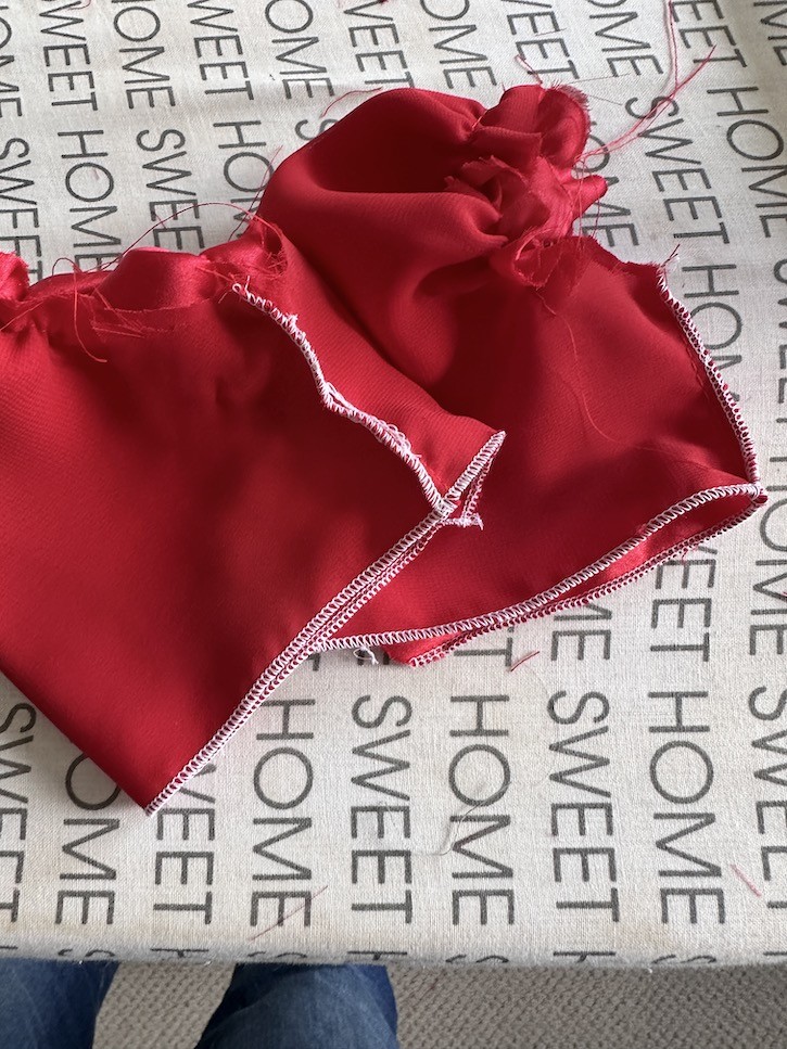 Sewing Red Satin Dresses