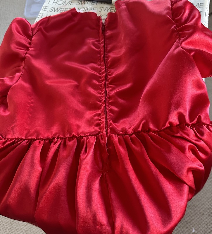 Sewing Red Satin Dresses