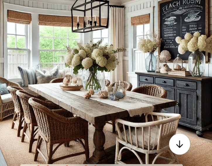 Beachy Nautical dining room zero budget