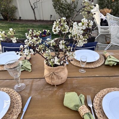 Creating an Outdoor Dining tablescape is one of my favorite ways to celebrate the warmer months, and setting a pretty table makes the experience even more special