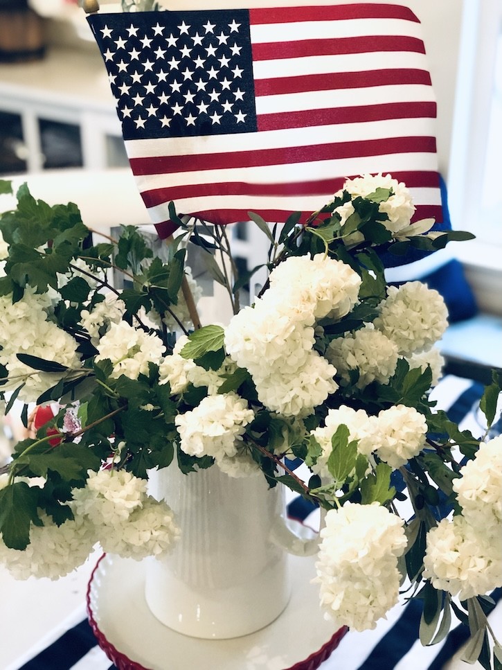 Red white and blue tablescape