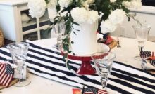 Red white and blue tablescape