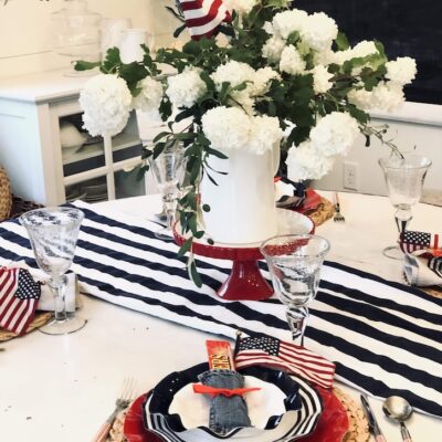 Red white and blue tablescape