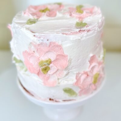 Spring Cake with Buttercream Flowers Using a Spatula Knife