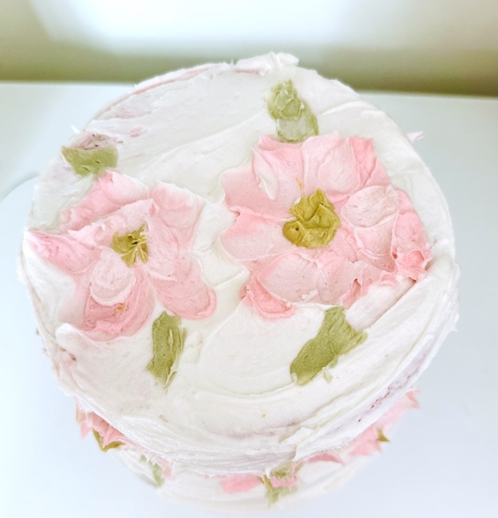 Spring Cake with Buttercream Flowers Using a Spatula Knife
