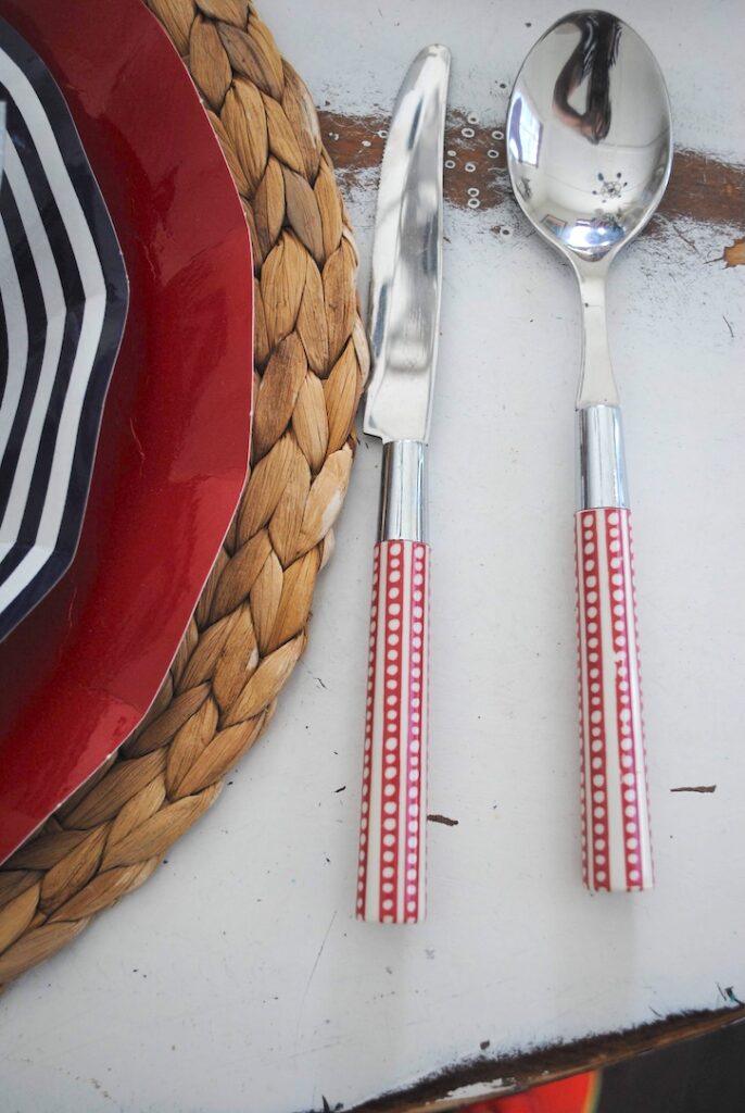 Red white and blue tablescape