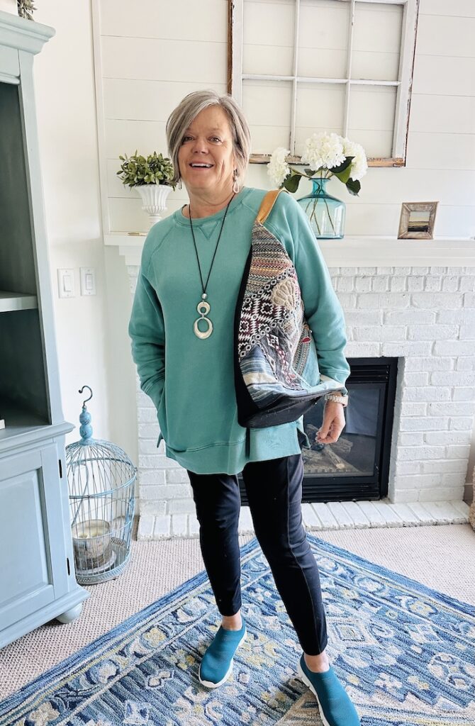 tunic leggings and sneakers coldwater creek early fall fashion 2025