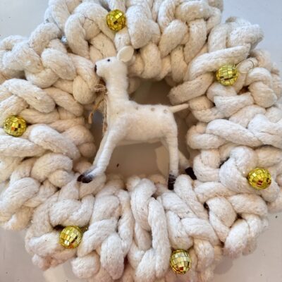 How to Make Chunky Cotton Cording Christmas Wreath