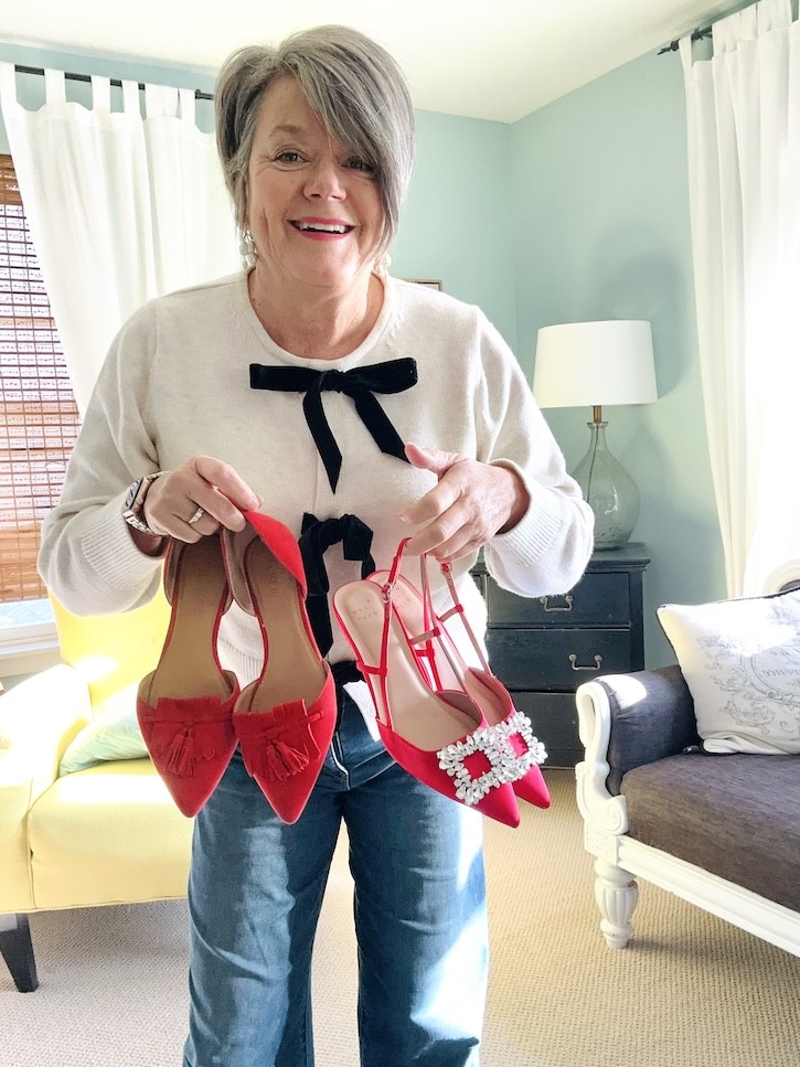 How to Style a Cream Bow Sweater 4 Ways for the Holidays