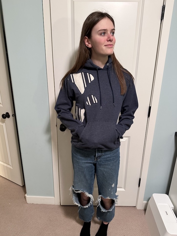 How to upcycle a thrifted sweatshirt