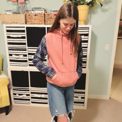 Thrifted Sweatshirt Upcycle With My Granddaughter