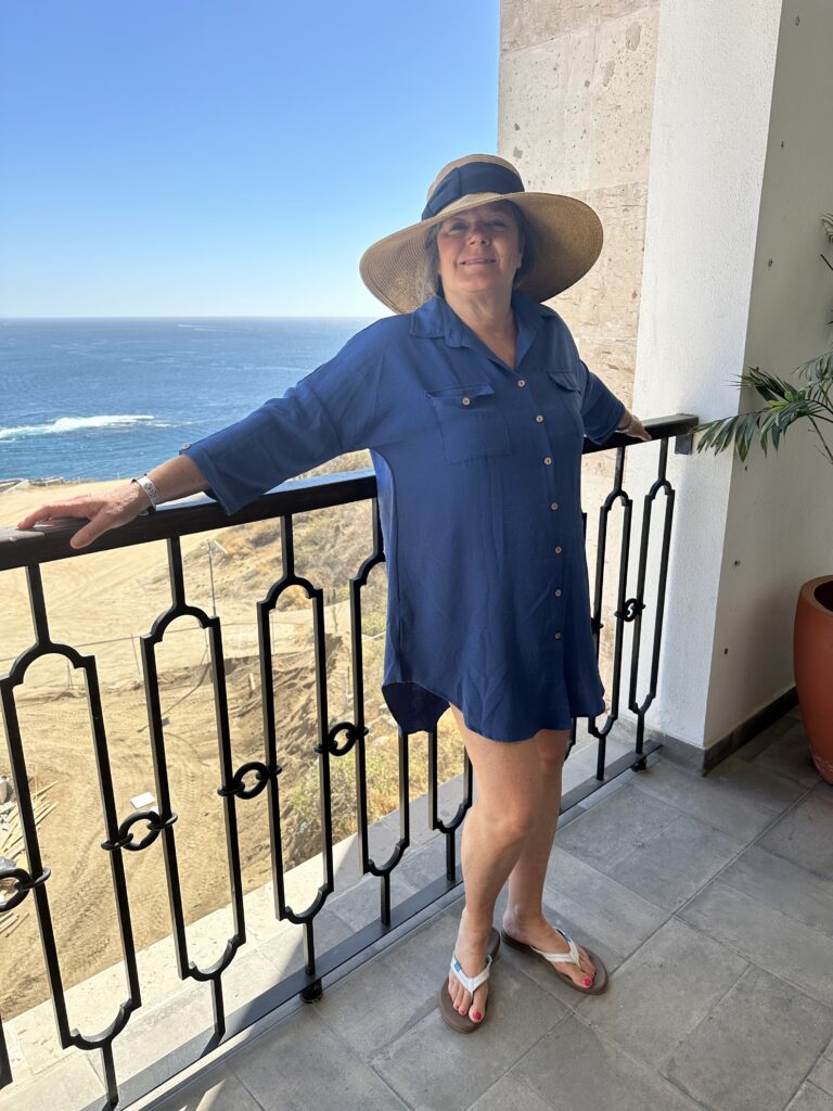 blue swimsuit coverup for women over 50