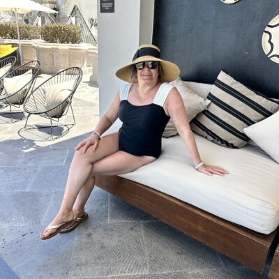 Classy and Flattering Black and White Swimsuit for Women Over 50