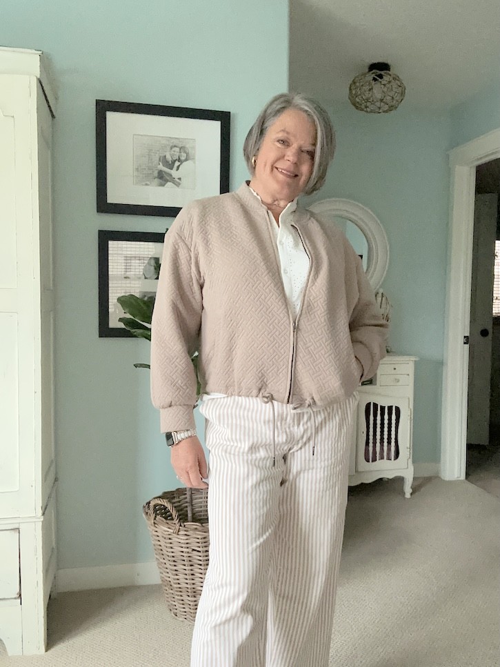 striped pants for women over 50