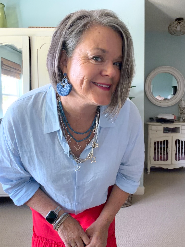 blue and silver jewelry for women over 50