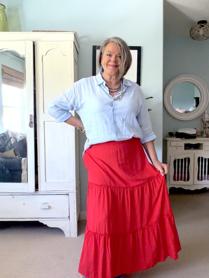 How to style a tiered Maxi skirt for women over 50