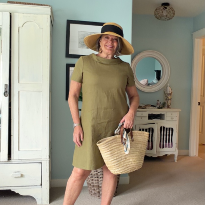 summer linen dress outfit for women over 50