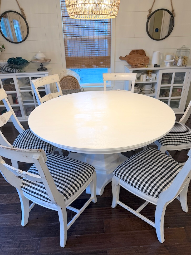 how to recover a dining chair seat and paint dining table