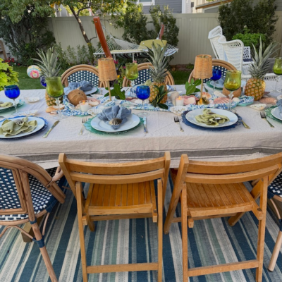 Hawaiian backyard dinner for homecoming